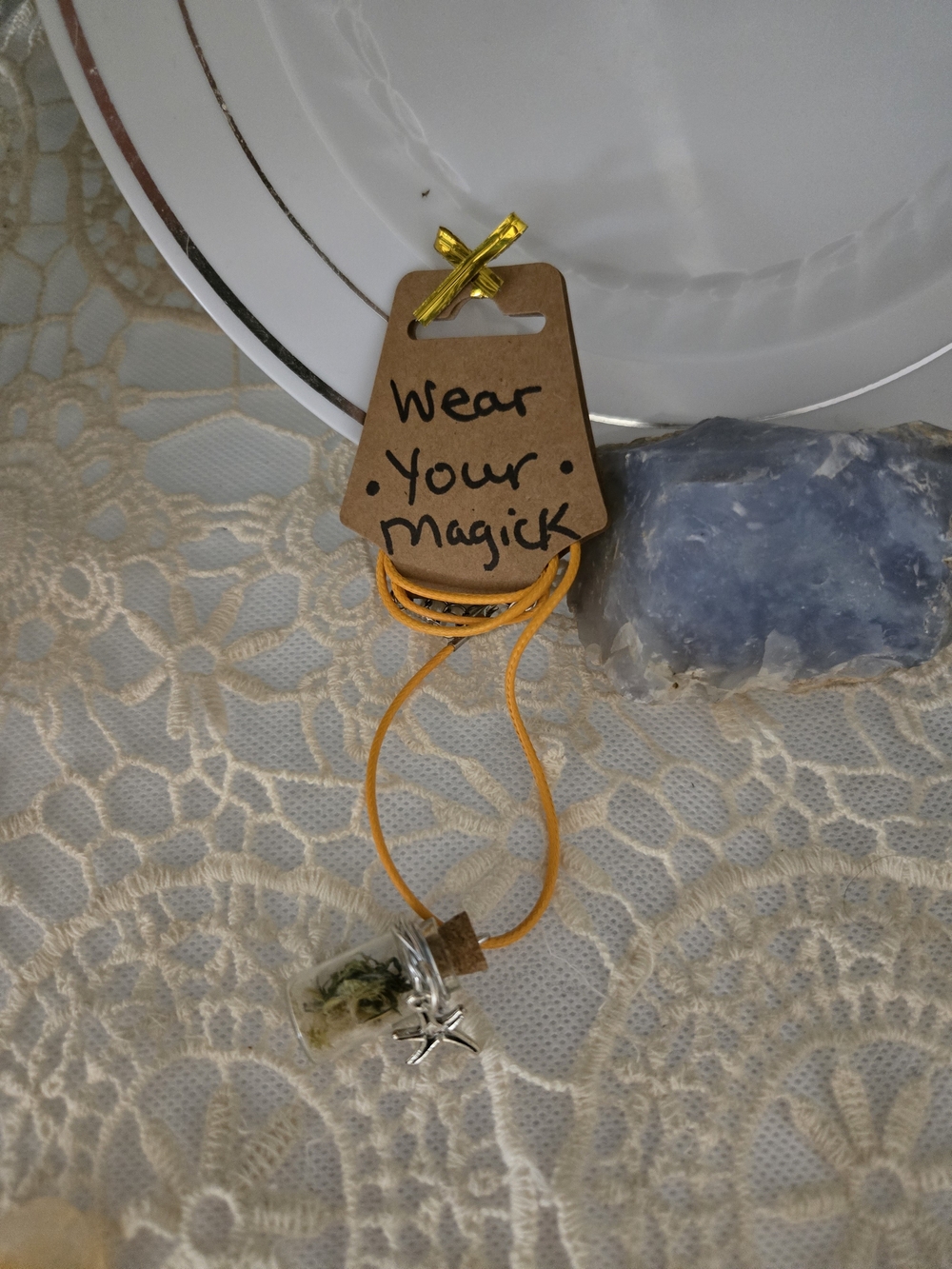 4/$15 Dandelion Wish Bottle Necklace Wear Magick Boho Witchy Fairycore Cottage - Picture 1 of 3